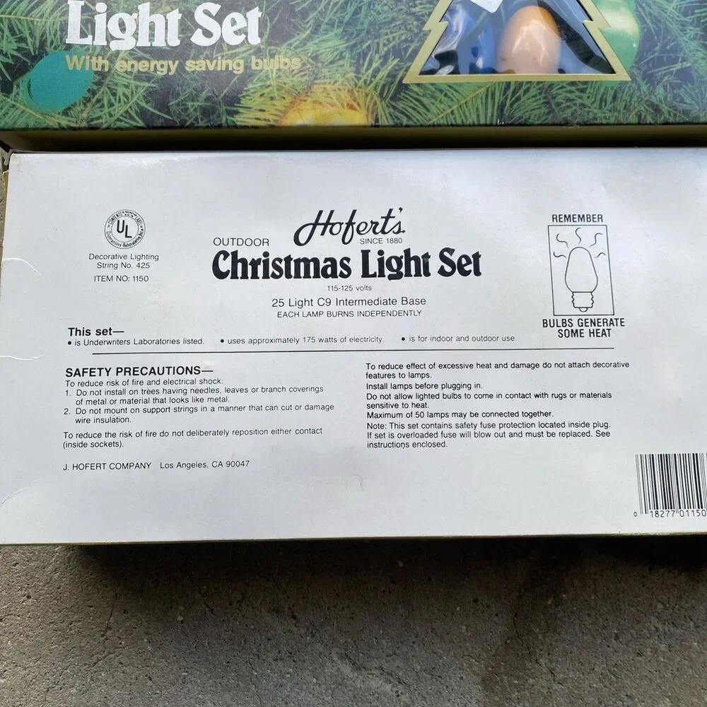 1990 Vintage Hofert's 25 Bulb C9 Christmas Outdoor Light Set Lot Of 3 Working